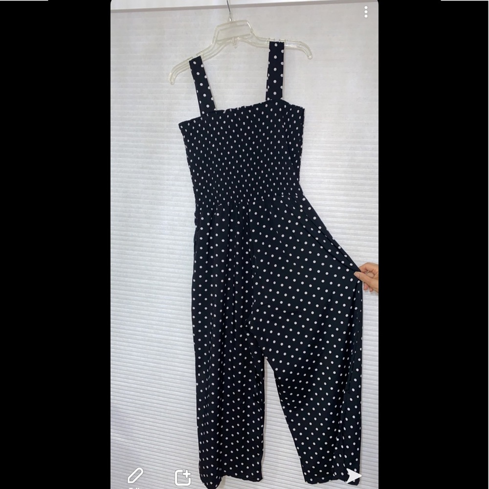 Black polka dots jumpsuit